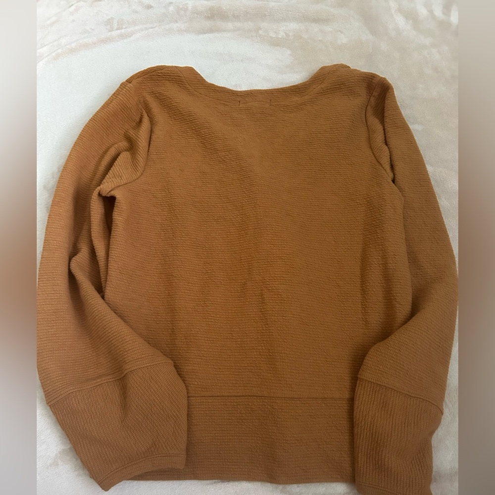 Madewell Women's Camel Brown V-Neck Button Cardigan Sweater - Picture 2 of 6